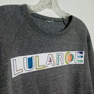 LuLaRoe Tops - Lularoe Rainbow Graphic Logo Sweatshirt Fleece L LuLaRoe Tops - Lularoe Rainbow Graphic Logo Sweatshirt Fleece L